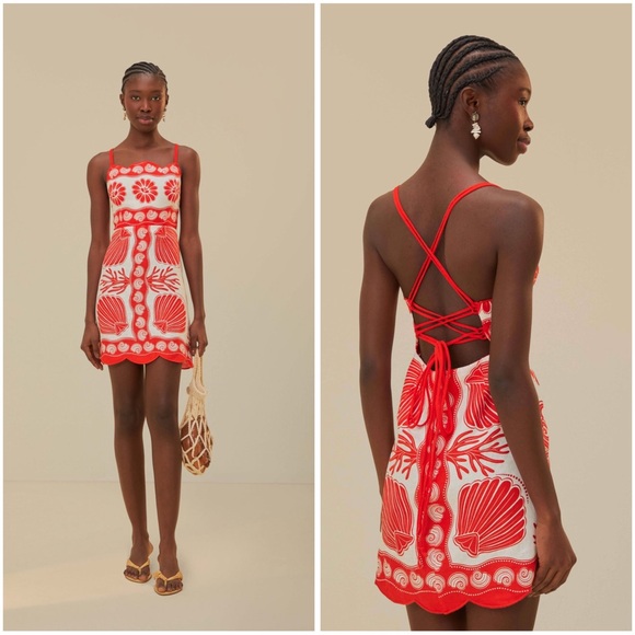 FARM Rio Dresses & Skirts - Farm Rio White Ainika Shell Euroflax™ Premium Linen Mini Dress